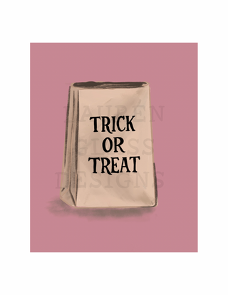 Limited Edition - PRINT - 8x10 - Trick or Treat Bag