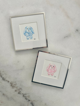 Mini FRAMED LGD Pajama Bunny  - Original Painting