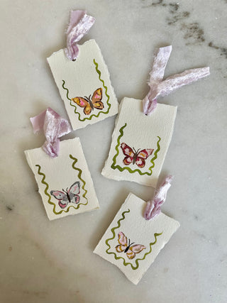 Hand-painted Butterfly Gift/Table Setting Tags- Set of 4