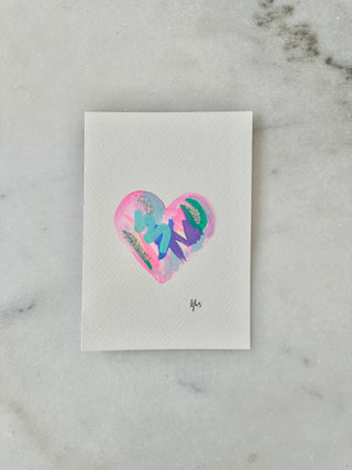 Abstract Heart 202 - Original Painting - 5x7