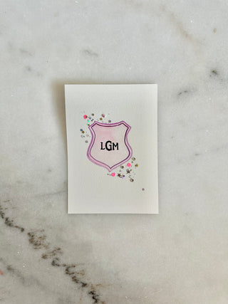 CUSTOM Monogram Crest - 004 - Original Painting - 5x7