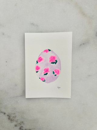 Floral Egg - Original Painting - 5x7