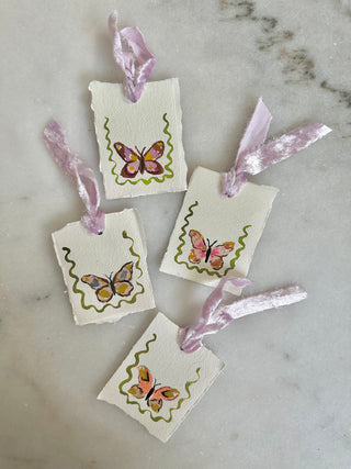 Hand-painted Butterfly Gift/Table Setting Tags- Set of 4