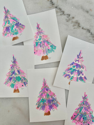 LGD Multi Colored Gem Tree - Original Painting - 5x7