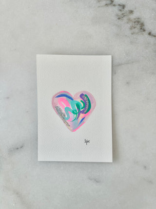 Abstract Heart 205 - Original Painting - 5x7