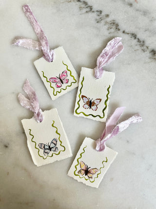 Hand-painted Butterfly Gift/Table Setting Tags- Set of 4