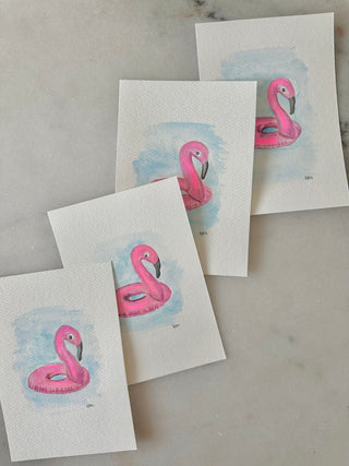 Flamingo - 001 - Original Painting - 5x7