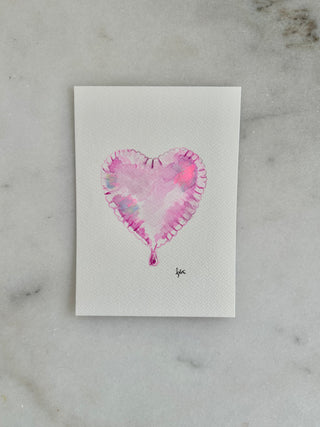 Balloon Heart 001 - Original Painting - 5x7