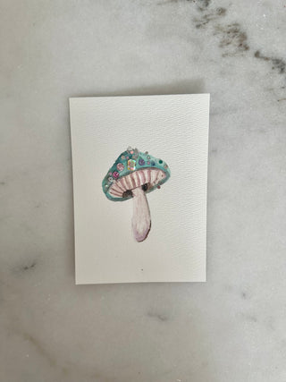 011 - Mushroom Painting  - Original Panting - 5x7