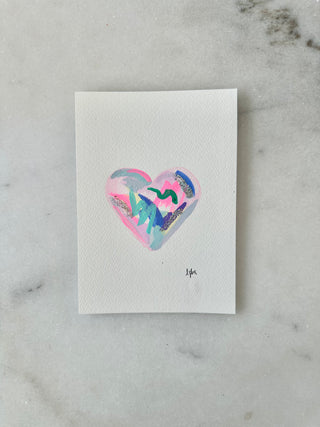 Abstract Heart 201 - Original Painting - 5x7