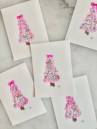 LGD Pink Gem Tree - Original Painting - 5x7