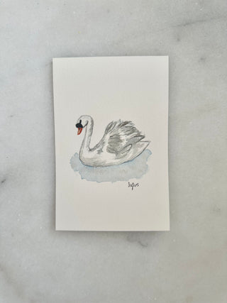 Swan - 001 - Original Painting - 4x6