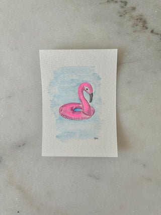 Flamingo - 001 - Original Painting - 5x7