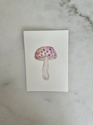 012 - Mushroom Painting  - Original Panting - 5x7