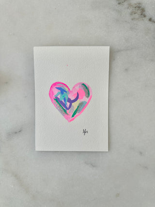 Abstract Heart 204 - Original Painting - 5x7