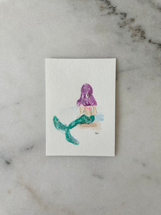 Mermaid - 001 - Original Painting - 5x7