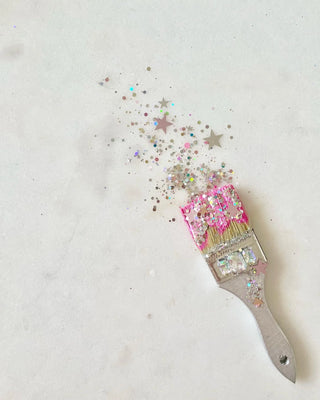 Glitter Dipped Paintbrush - Silver