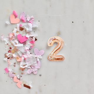 Gold Balloon Number - Confetti Charm