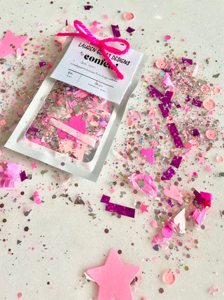 pink confetti girls birthday 