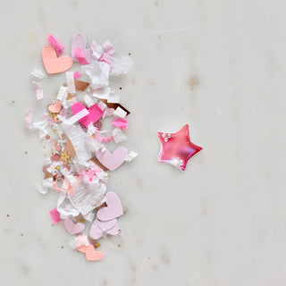 Pink Star Balloon -  Confetti Charm