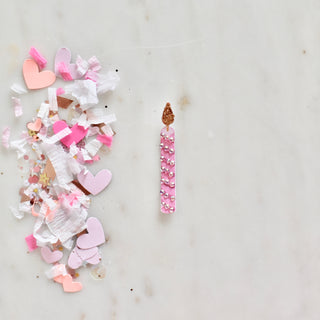 Pink Candle -  Confetti Charm