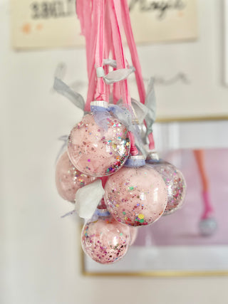 Confetti Ornament Hangers with our Sig Shimmer